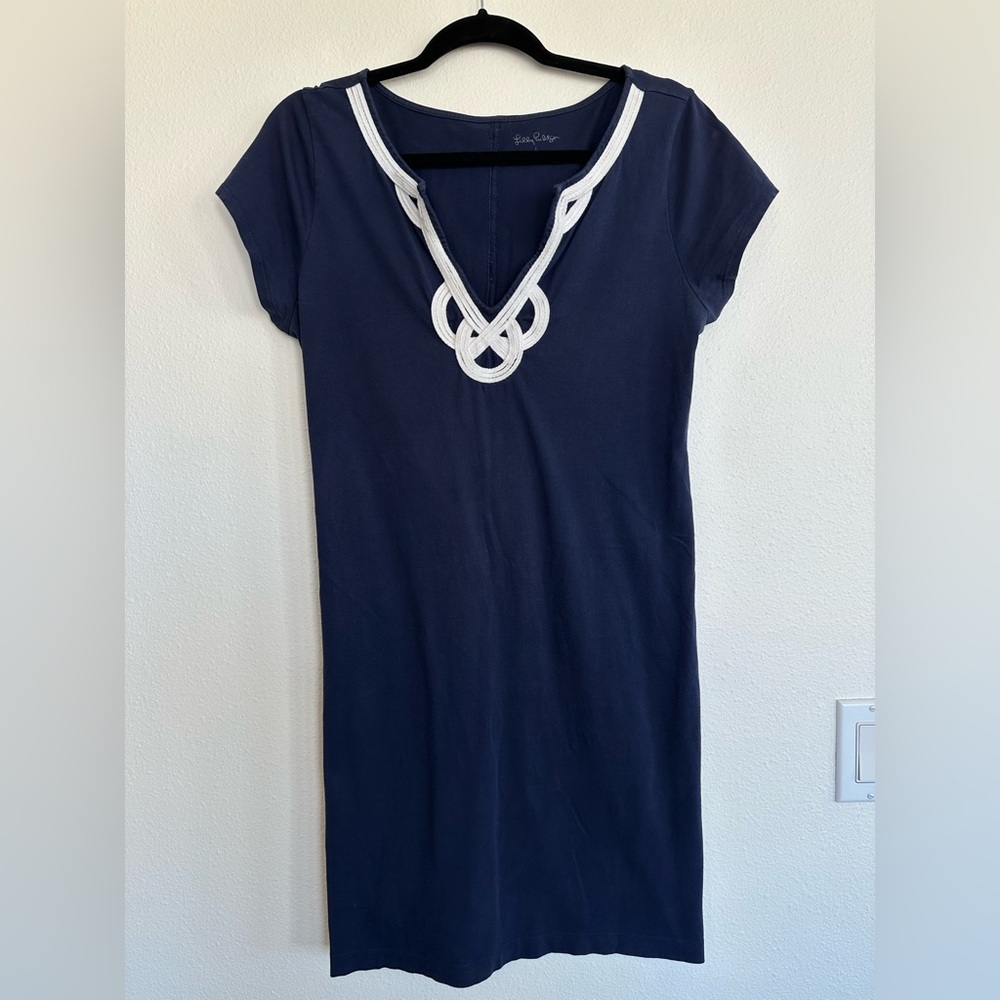 Lilly Pulitzer Navy Blue Mini Dress with White Trim